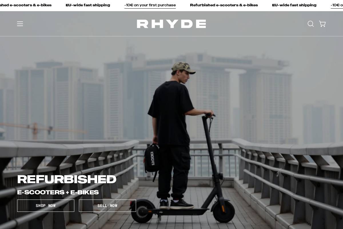 Rhyde homepage screenshot