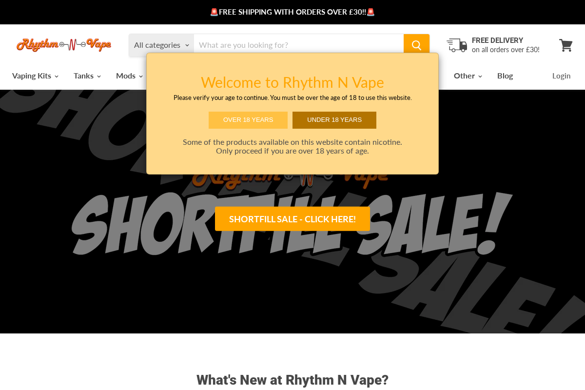 Rhythm 'N' Vape homepage screenshot