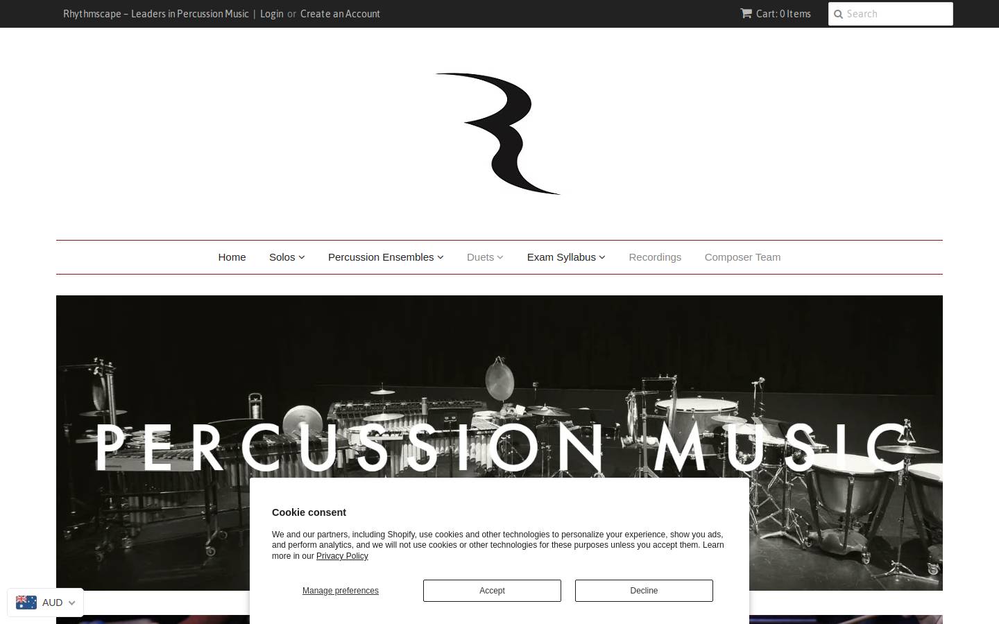 rhythmscape.com.au homepage screenshot