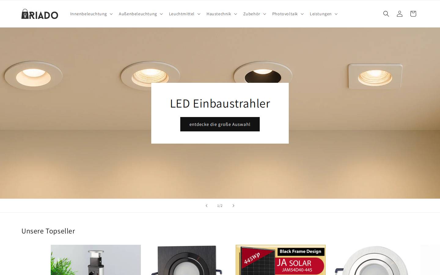 riado.de homepage screenshot