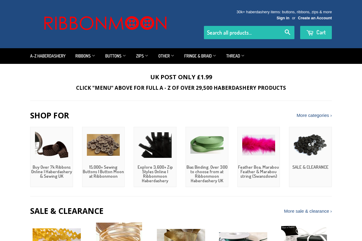 Ribbonmoon homepage screenshot