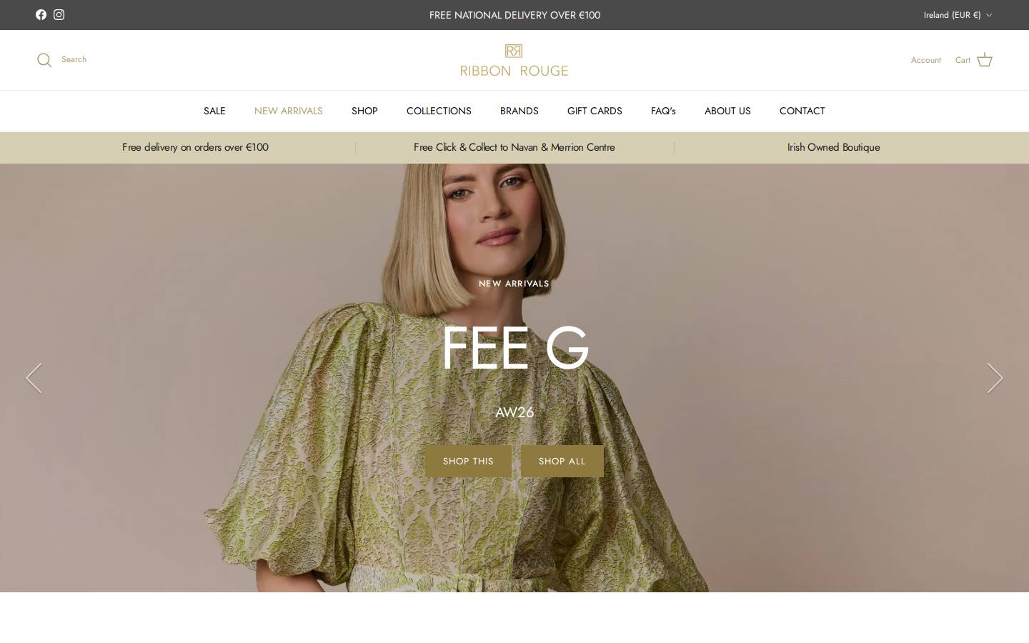 ribbonrougeboutiques.com homepage screenshot