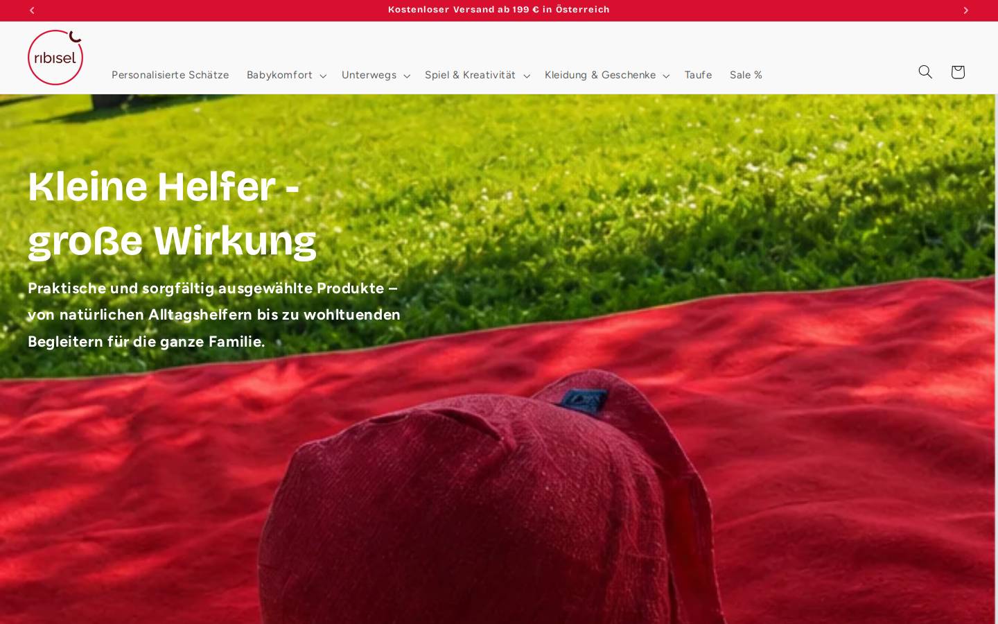 ribisel-shop.at homepage screenshot