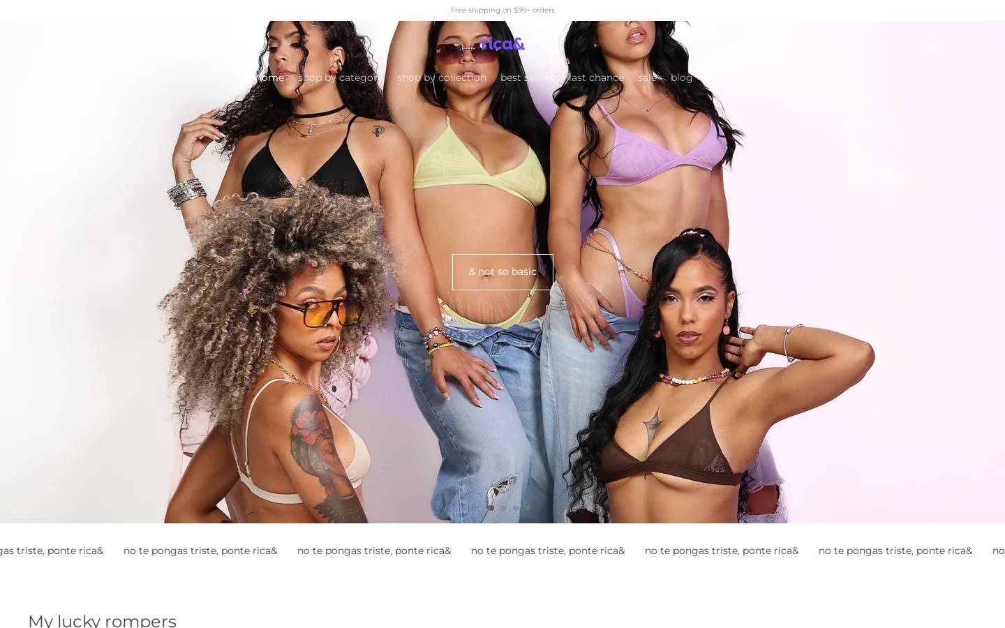 ricaandunderwear.com homepage screenshot