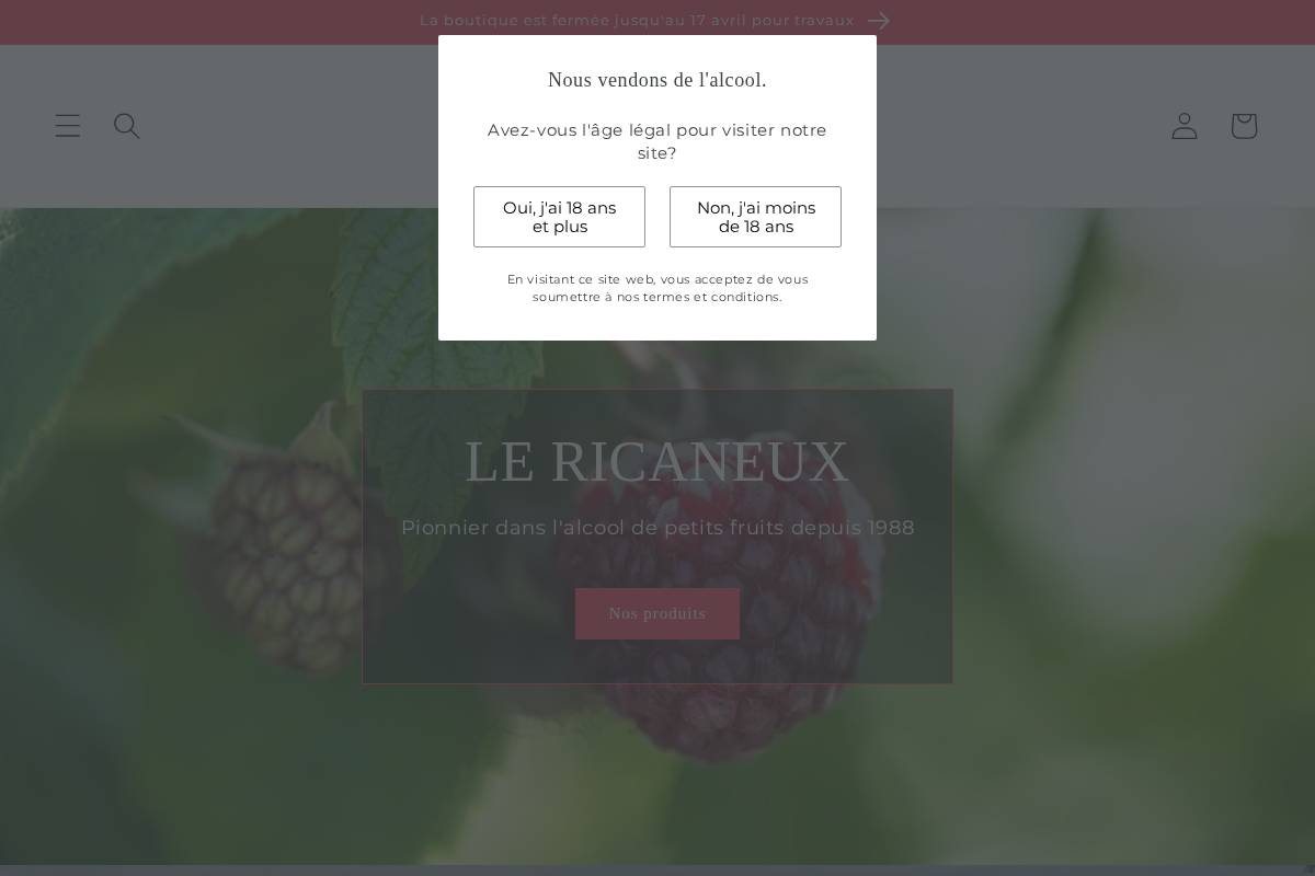 ricaneux.com homepage screenshot