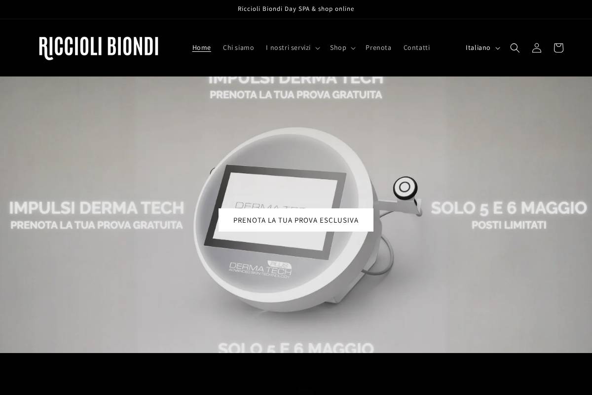 riccioli-biondi.com homepage screenshot