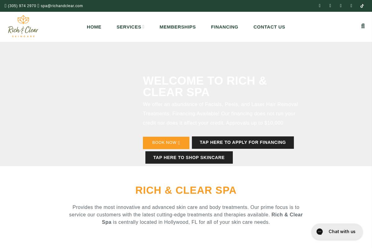 richandclearspa.com homepage screenshot