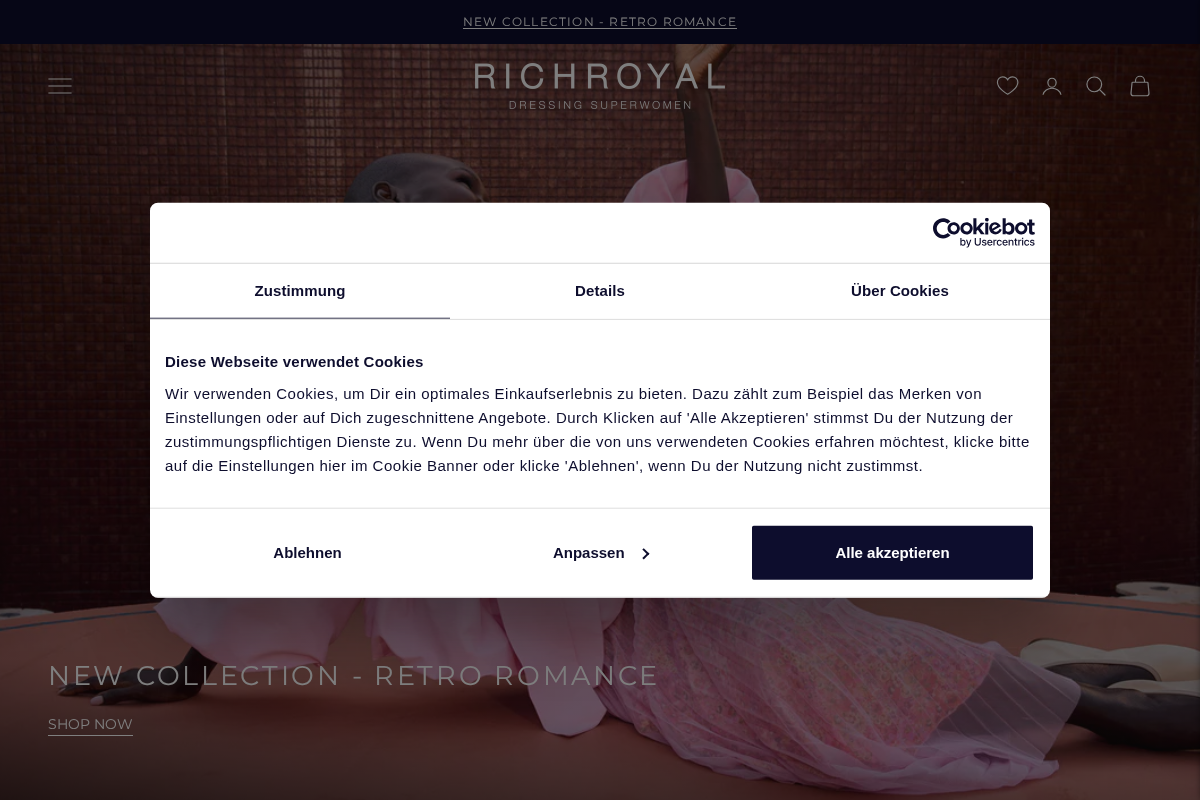 Rich & Royal homepage screenshot