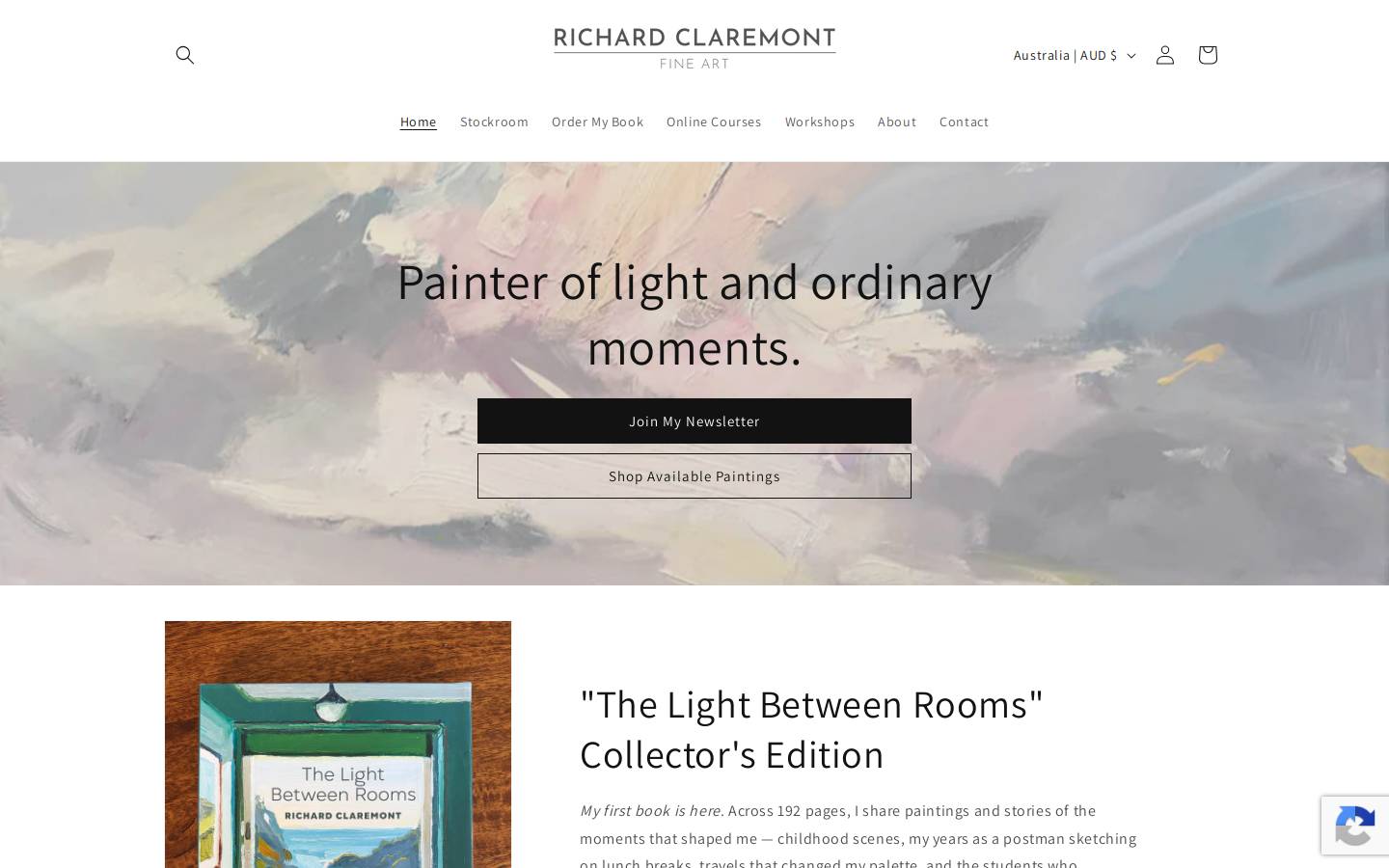 richardclaremont.com homepage screenshot