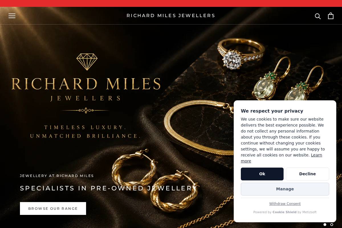 richardmilesjewellers.co.uk homepage screenshot