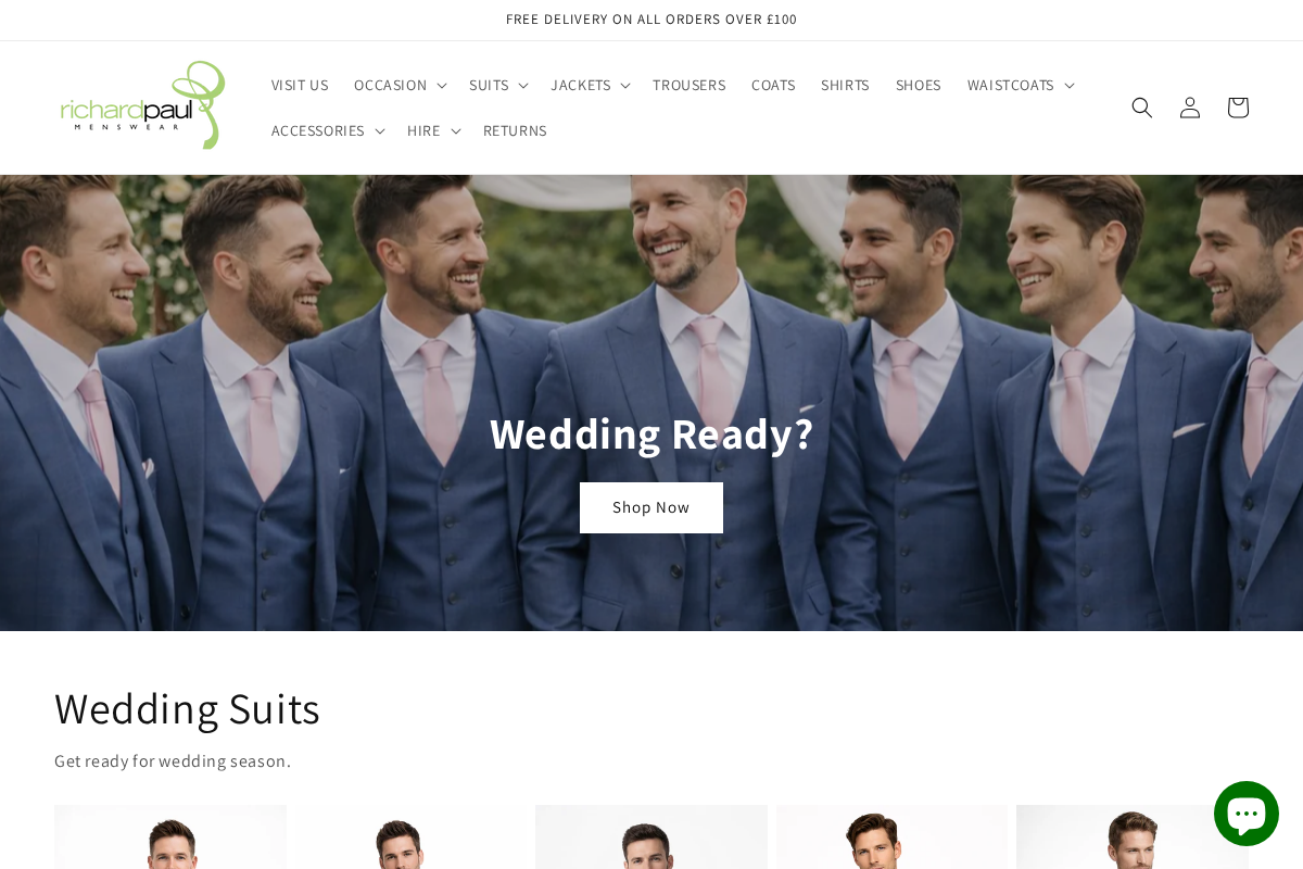 Richard Paul Menswear homepage screenshot