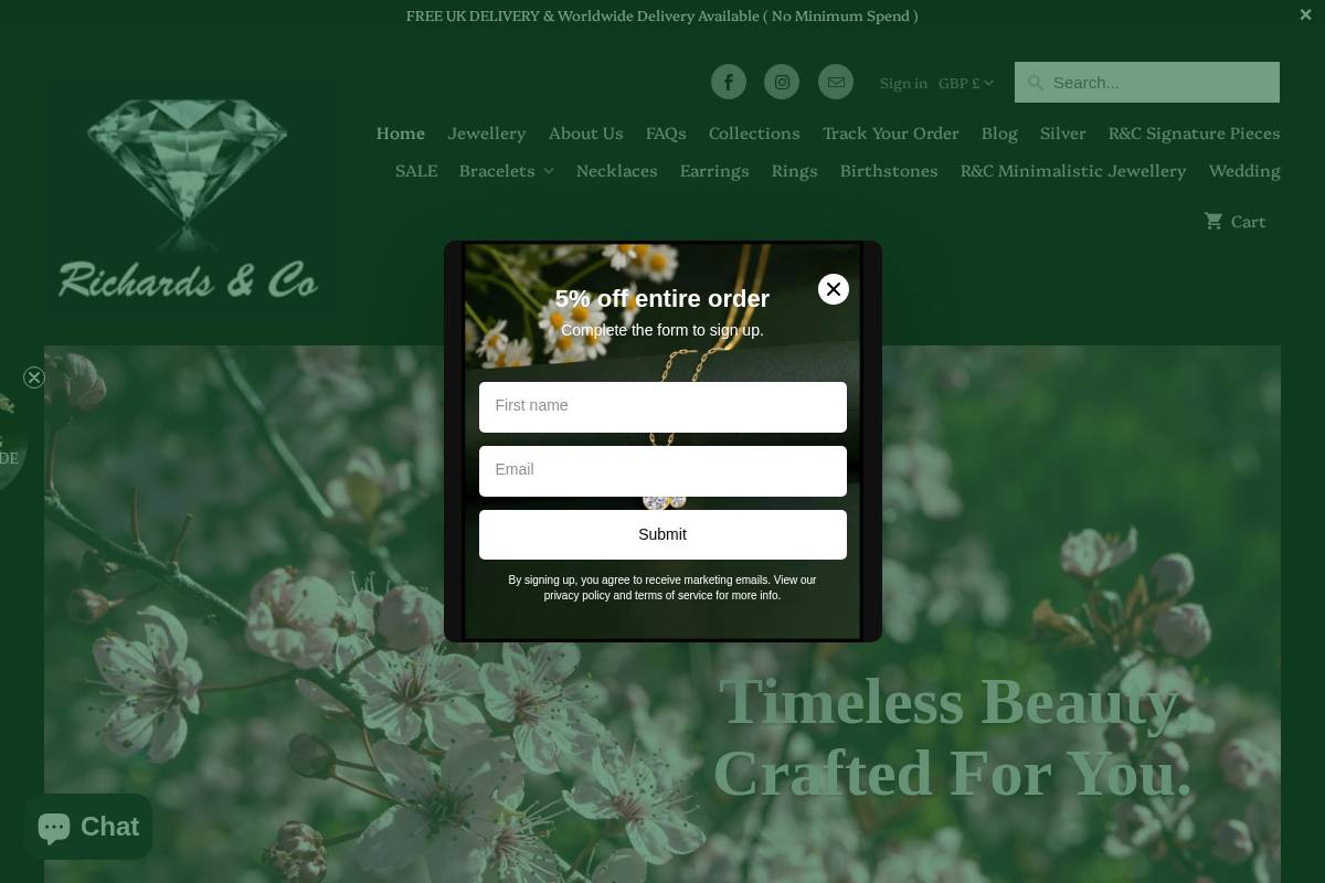 richardscojewellery.com homepage screenshot