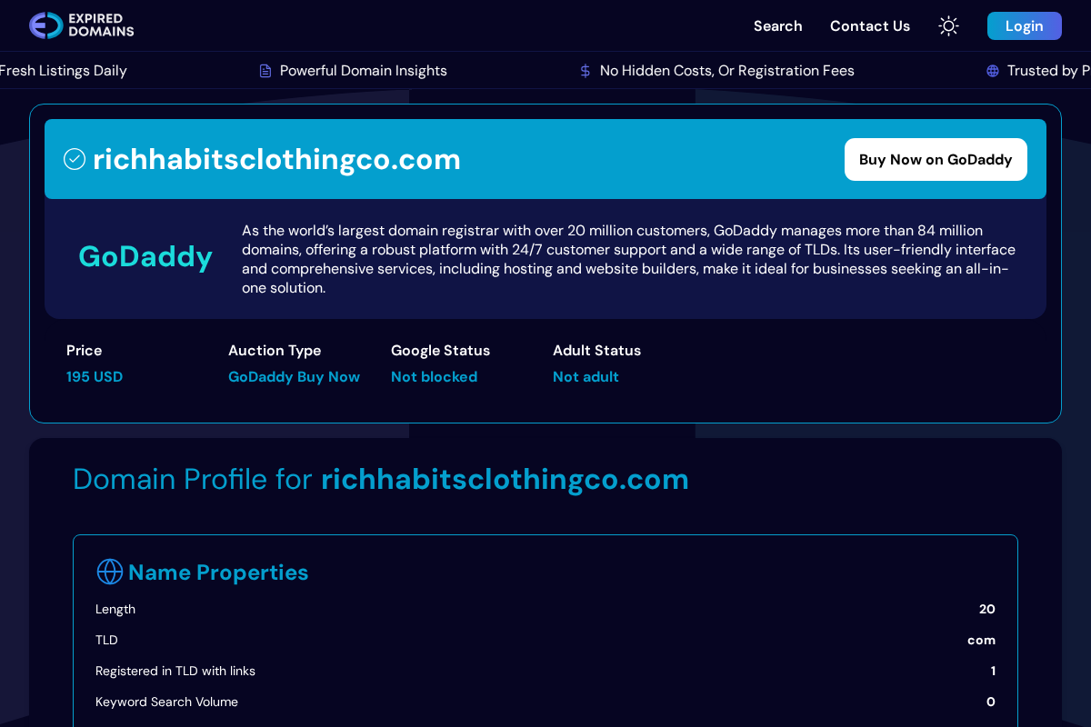 richhabitsclothingco.com homepage screenshot