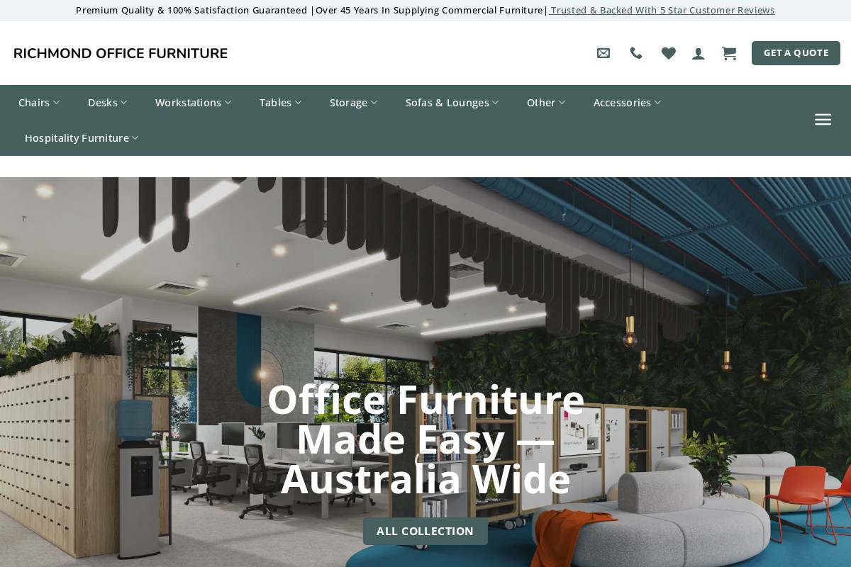 richmondofficefurniture.com.au homepage screenshot