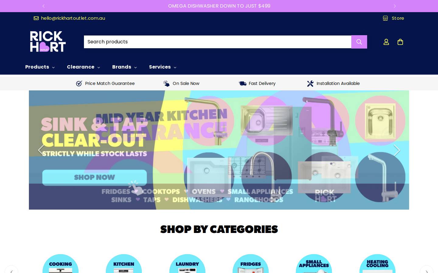 rickhartoutlet.com.au homepage screenshot