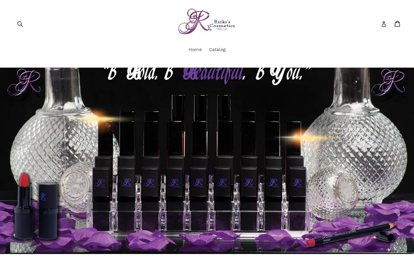 rickiscosmetics.com homepage screenshot