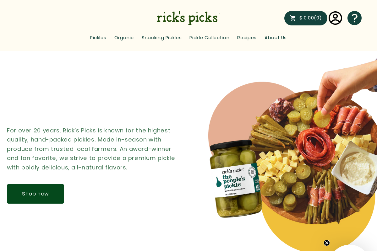 Rick's Picks homepage screenshot