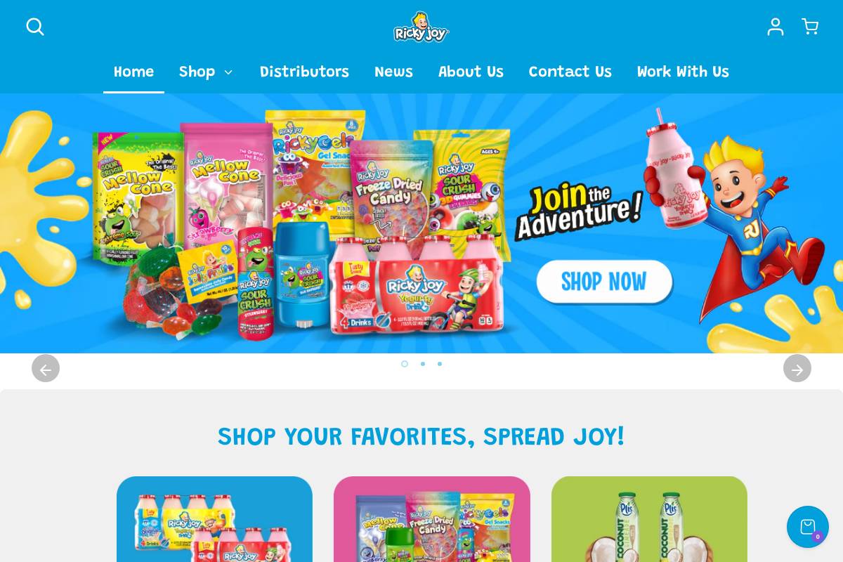 rickyjoy.com homepage screenshot