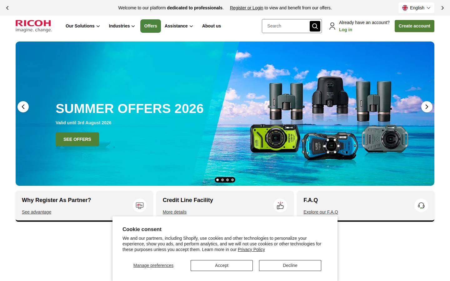 ricoh-imaging.eu homepage screenshot