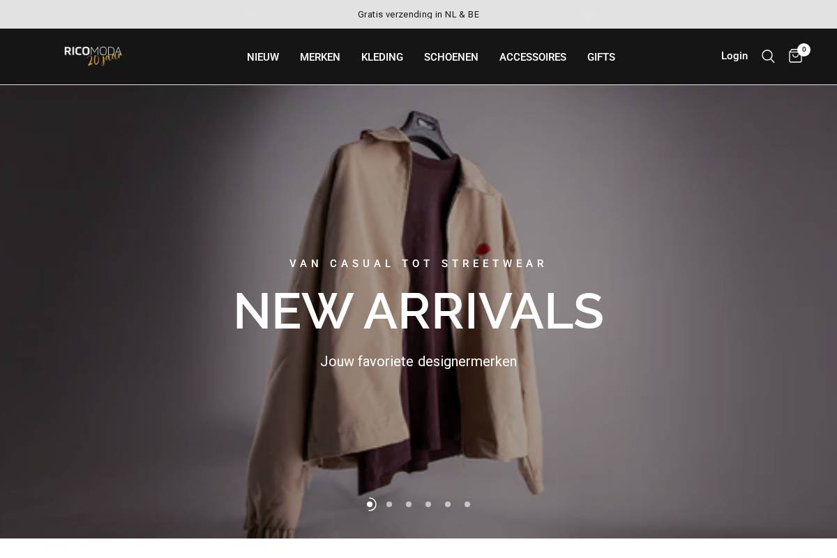 Rico Moda homepage screenshot