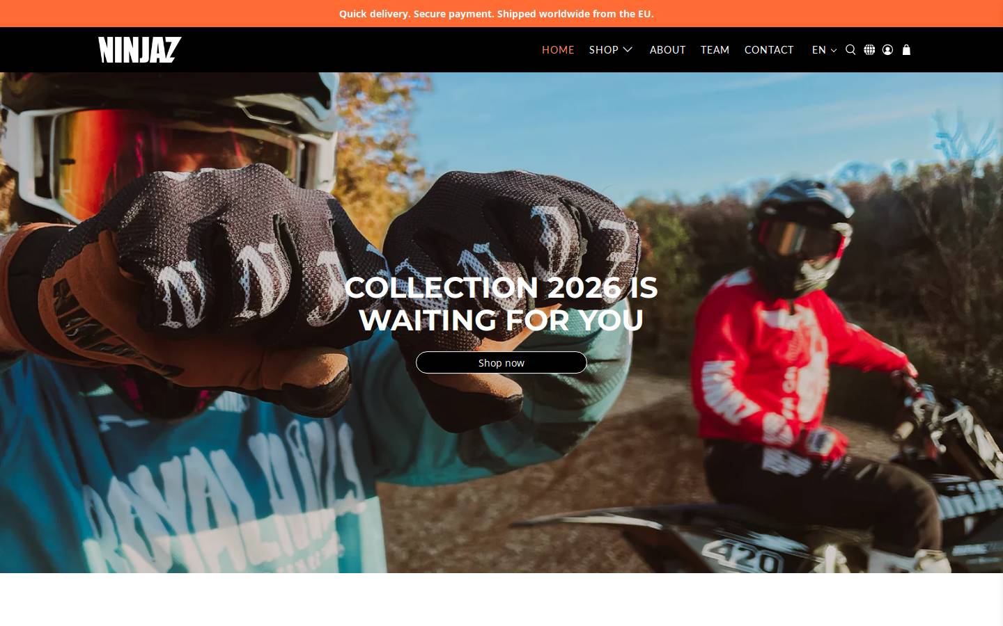 Ride Ninjaz homepage screenshot