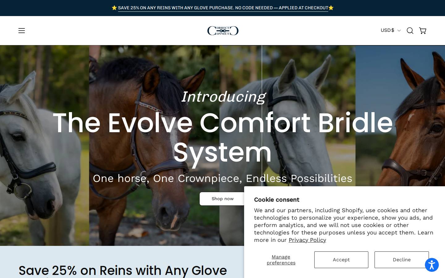 ridecorrectconnect.com homepage screenshot