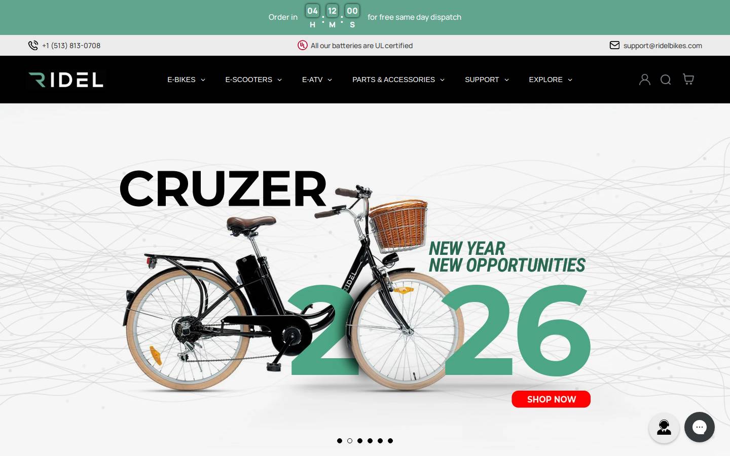 ridelbikes.com homepage screenshot