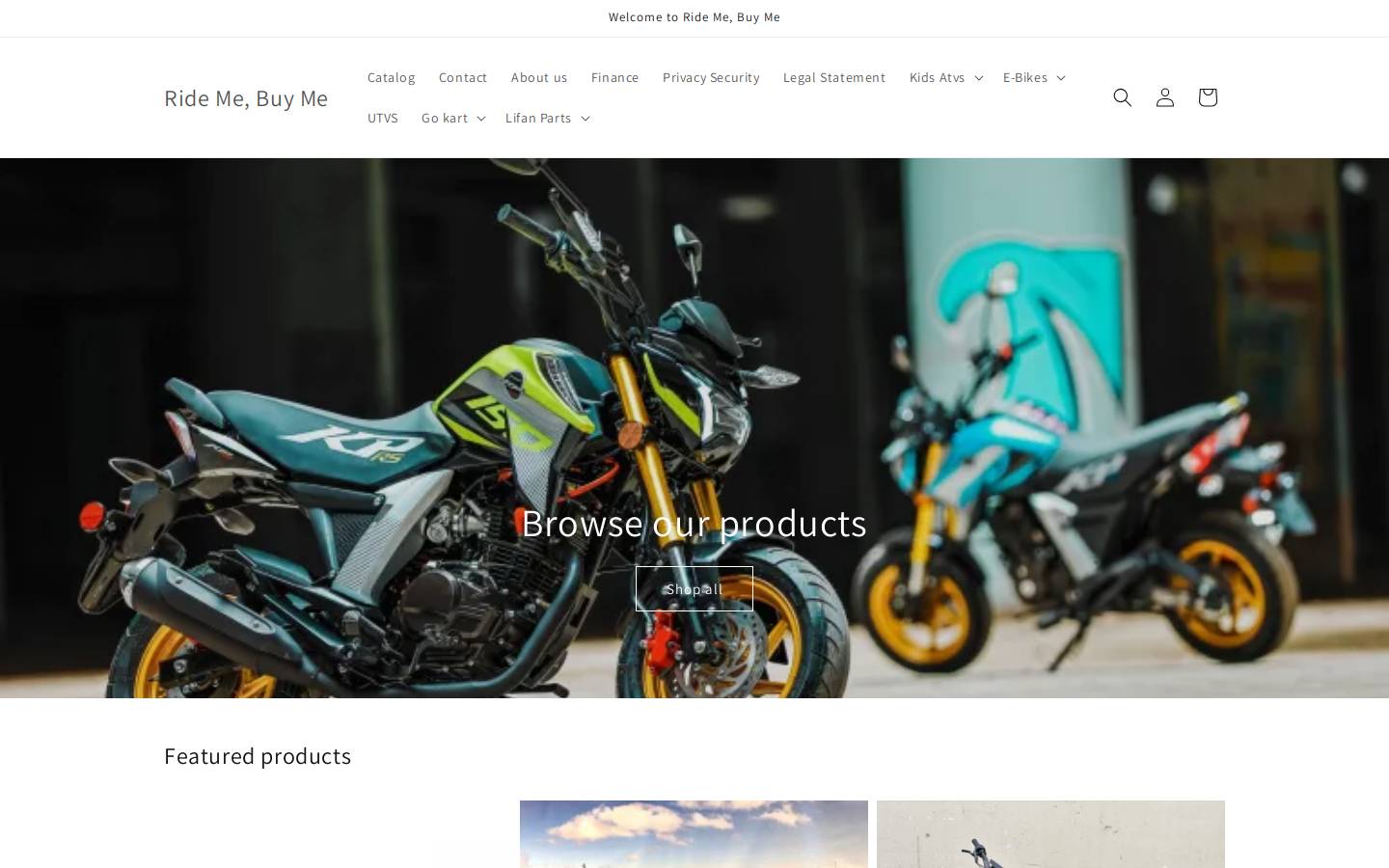 ridemebuyme.com homepage screenshot