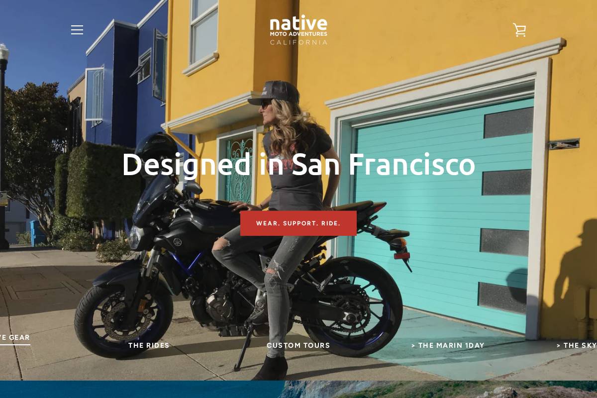 ridenative.com homepage screenshot