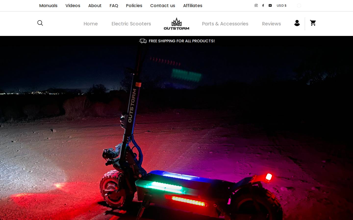 rideoutstorm.com homepage screenshot