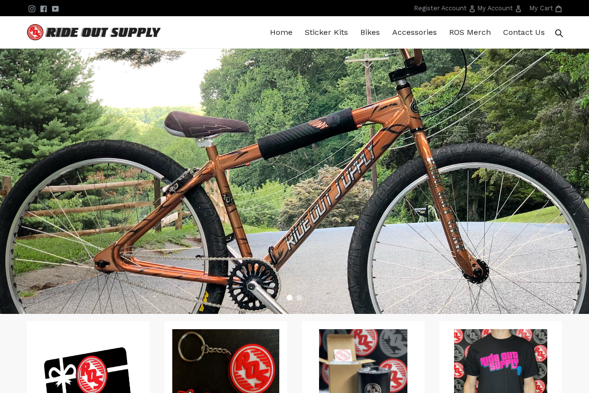 Ride Out Supply homepage screenshot