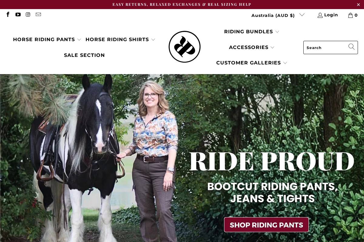 rideproudclothing.com homepage screenshot