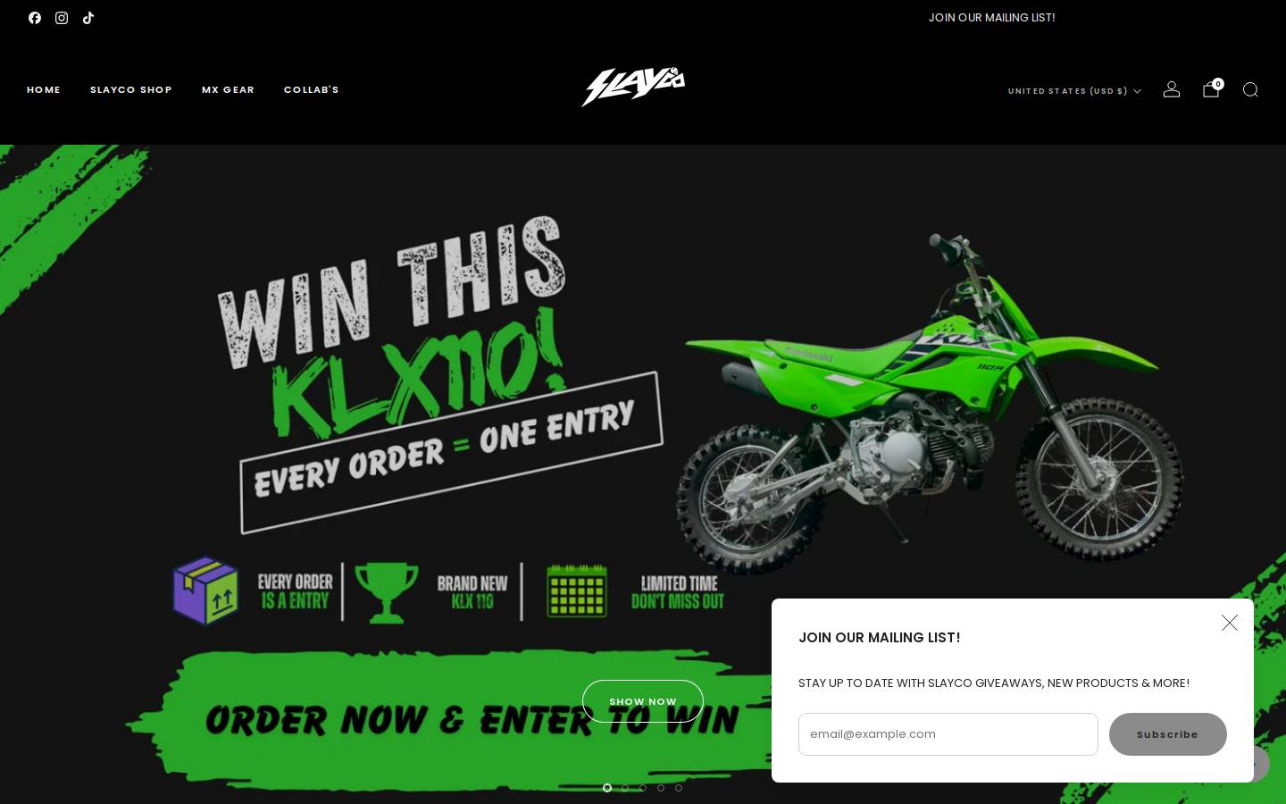 rideslayco.com homepage screenshot