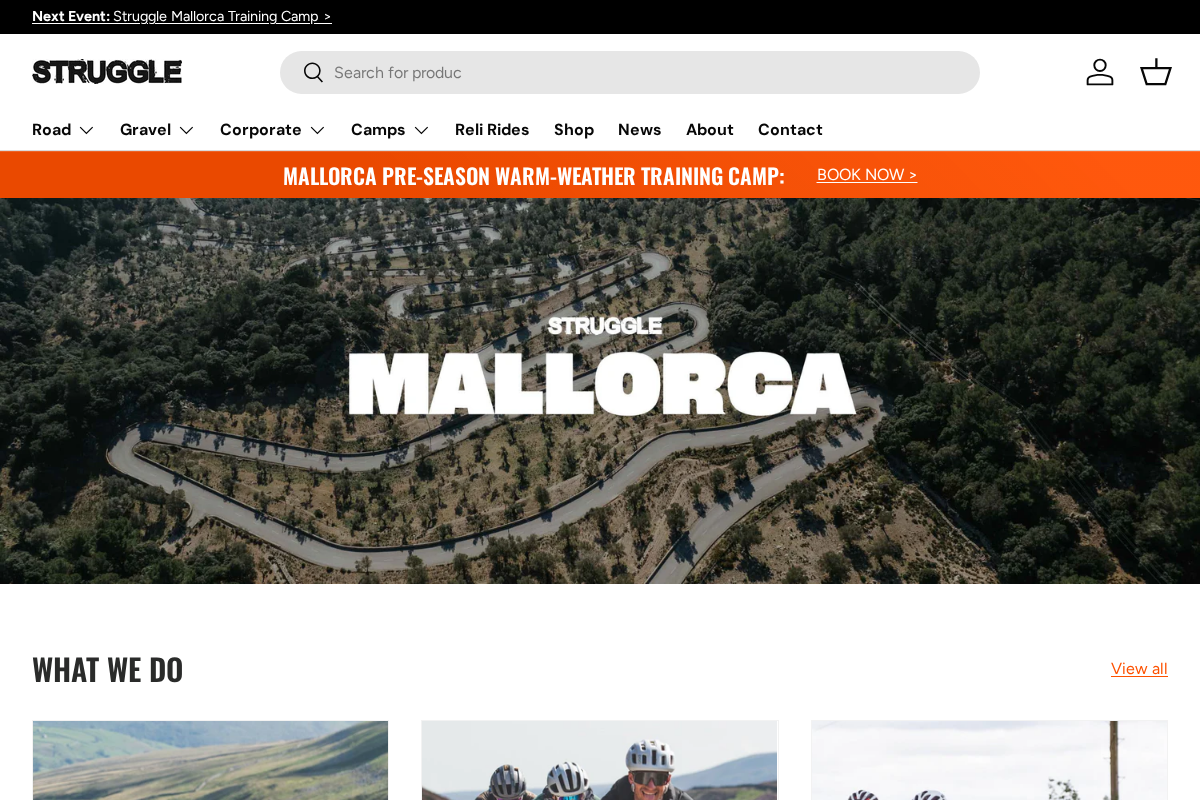 Ridethestruggle homepage screenshot