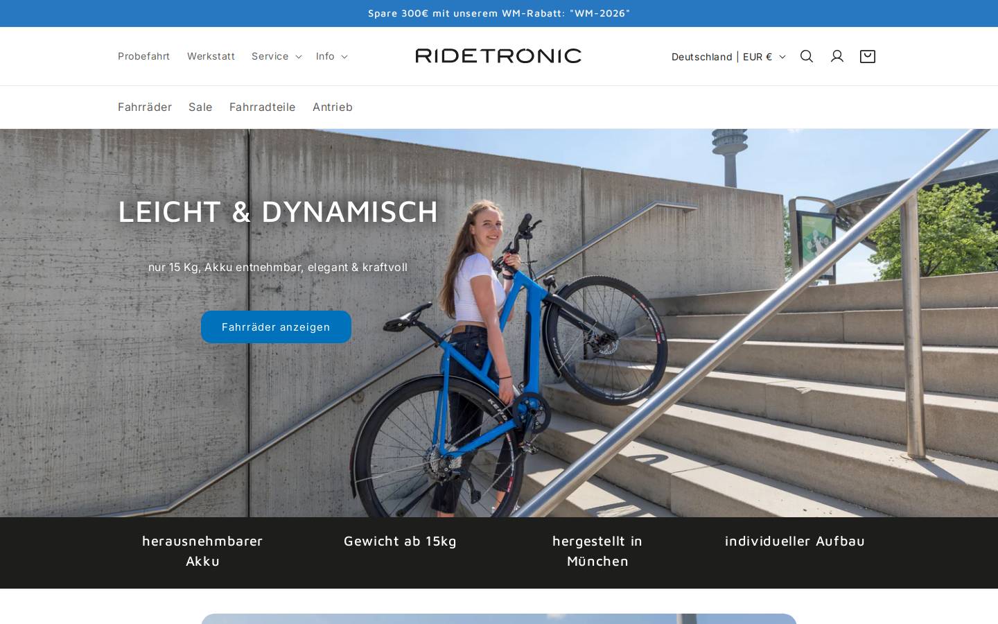 ridetronic.com homepage screenshot