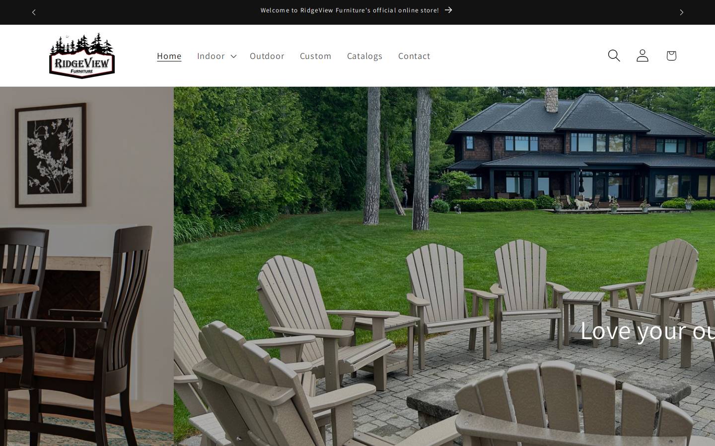 ridgeviewfurniture.com homepage screenshot