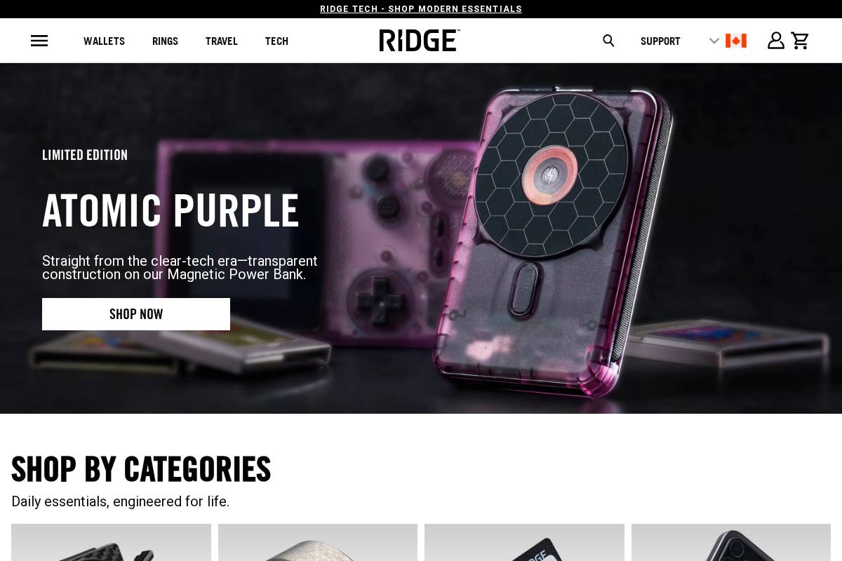 Ridge homepage screenshot