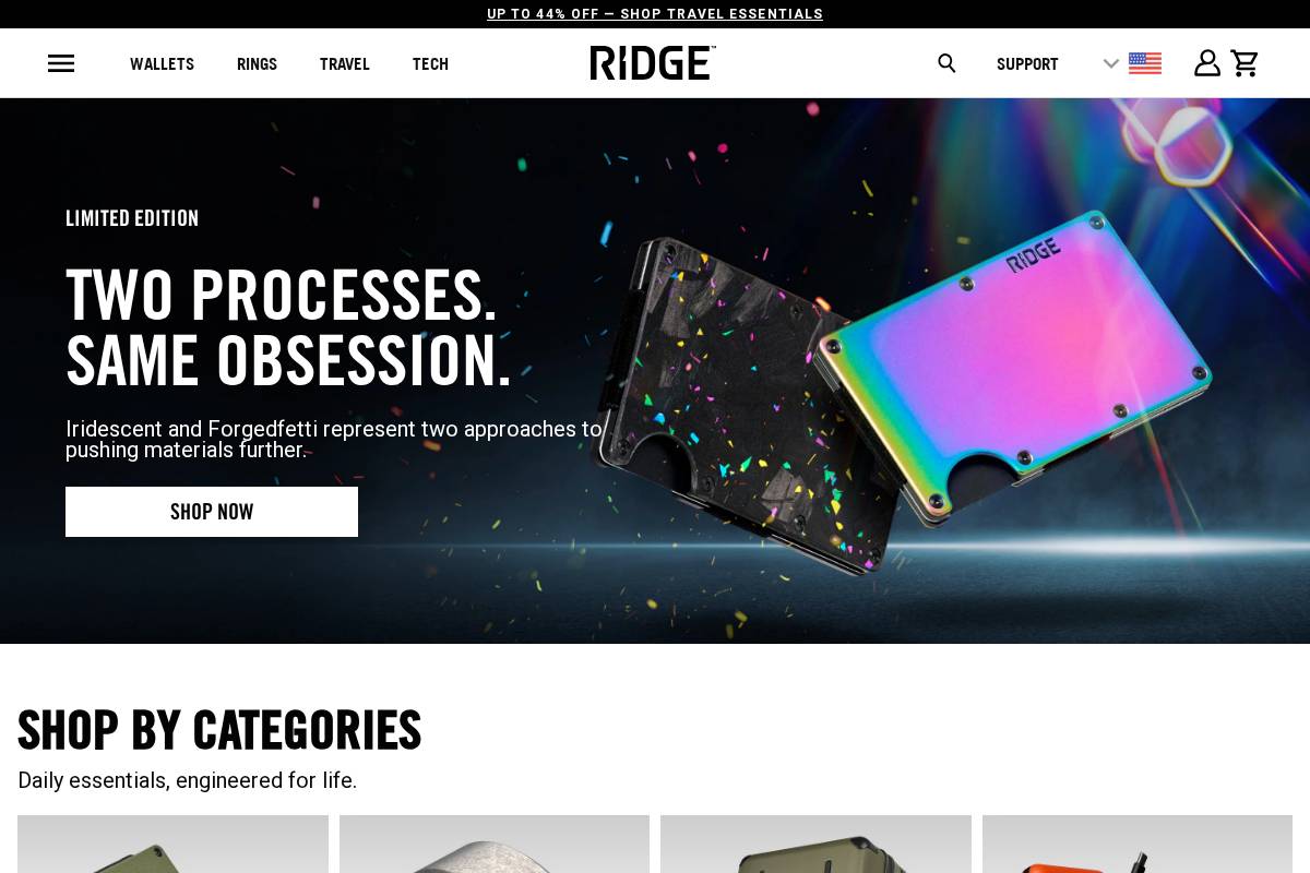 Ridgewallet homepage screenshot