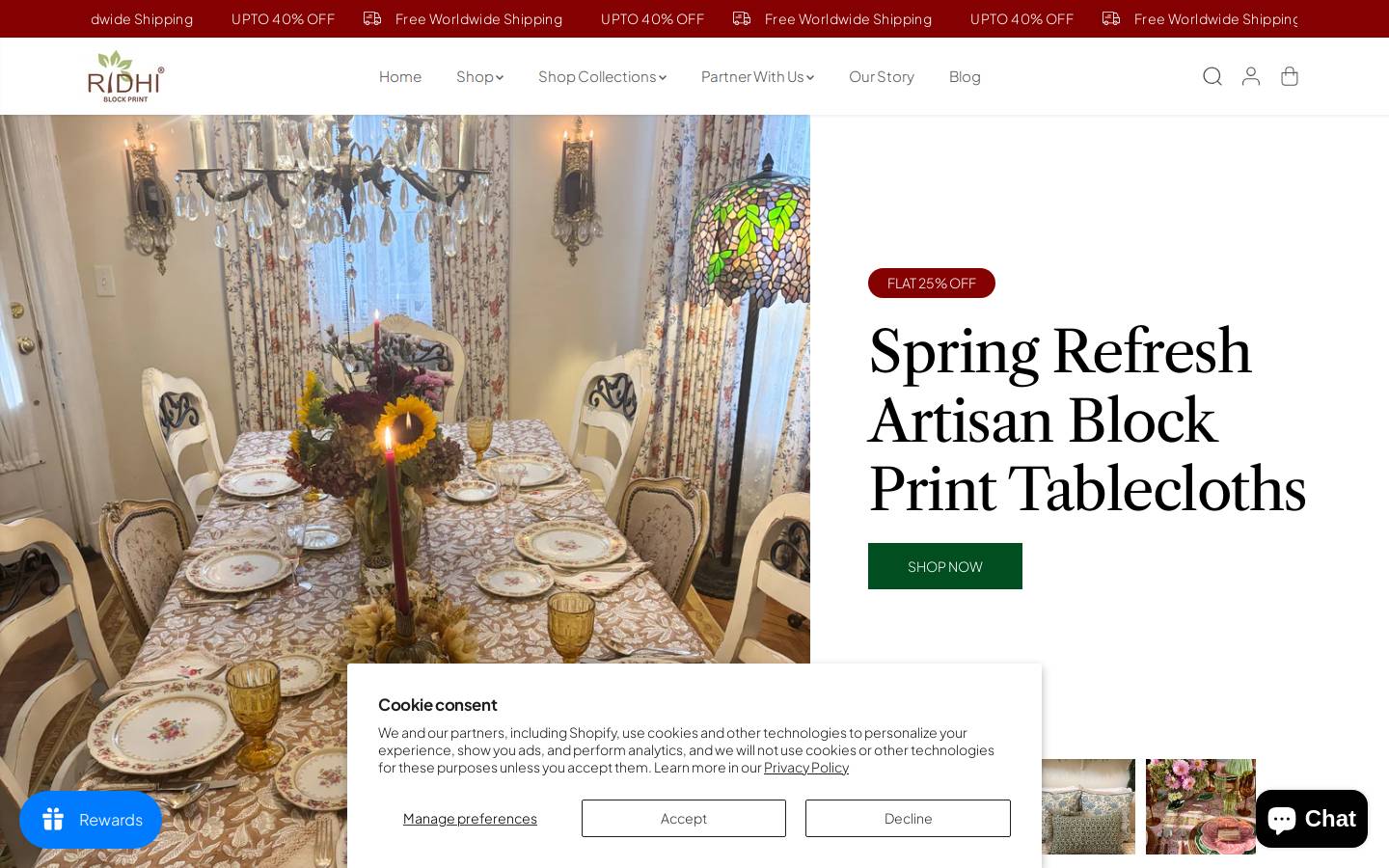 Ridhiblockprint homepage screenshot
