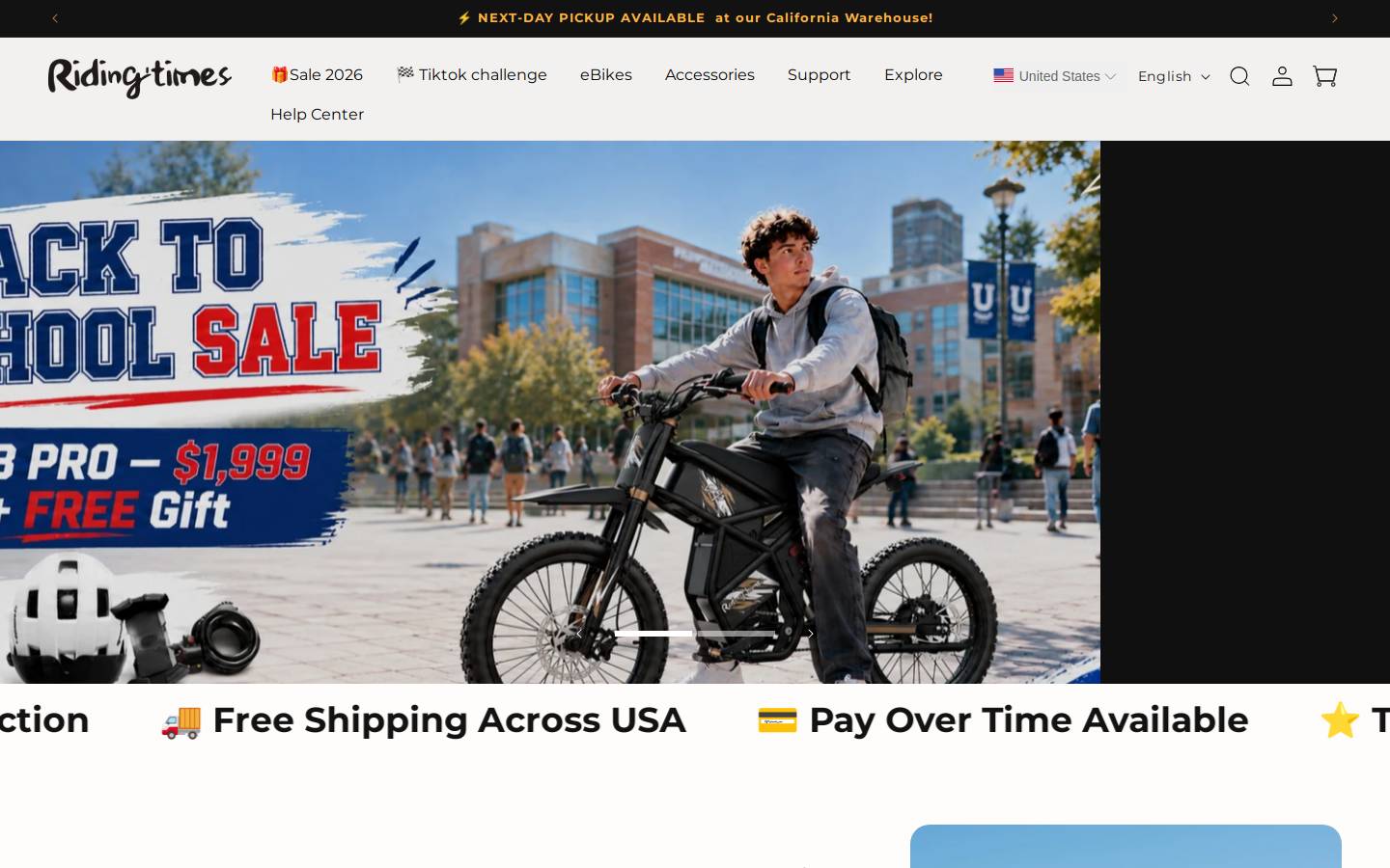 Ridingtimes homepage screenshot