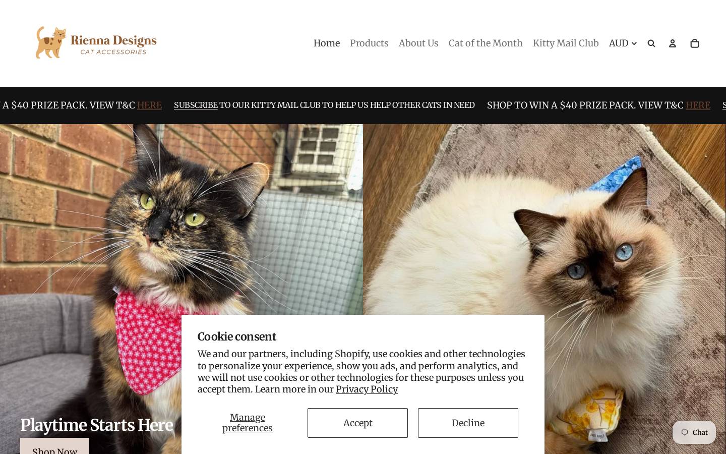riennadesigns.com.au homepage screenshot