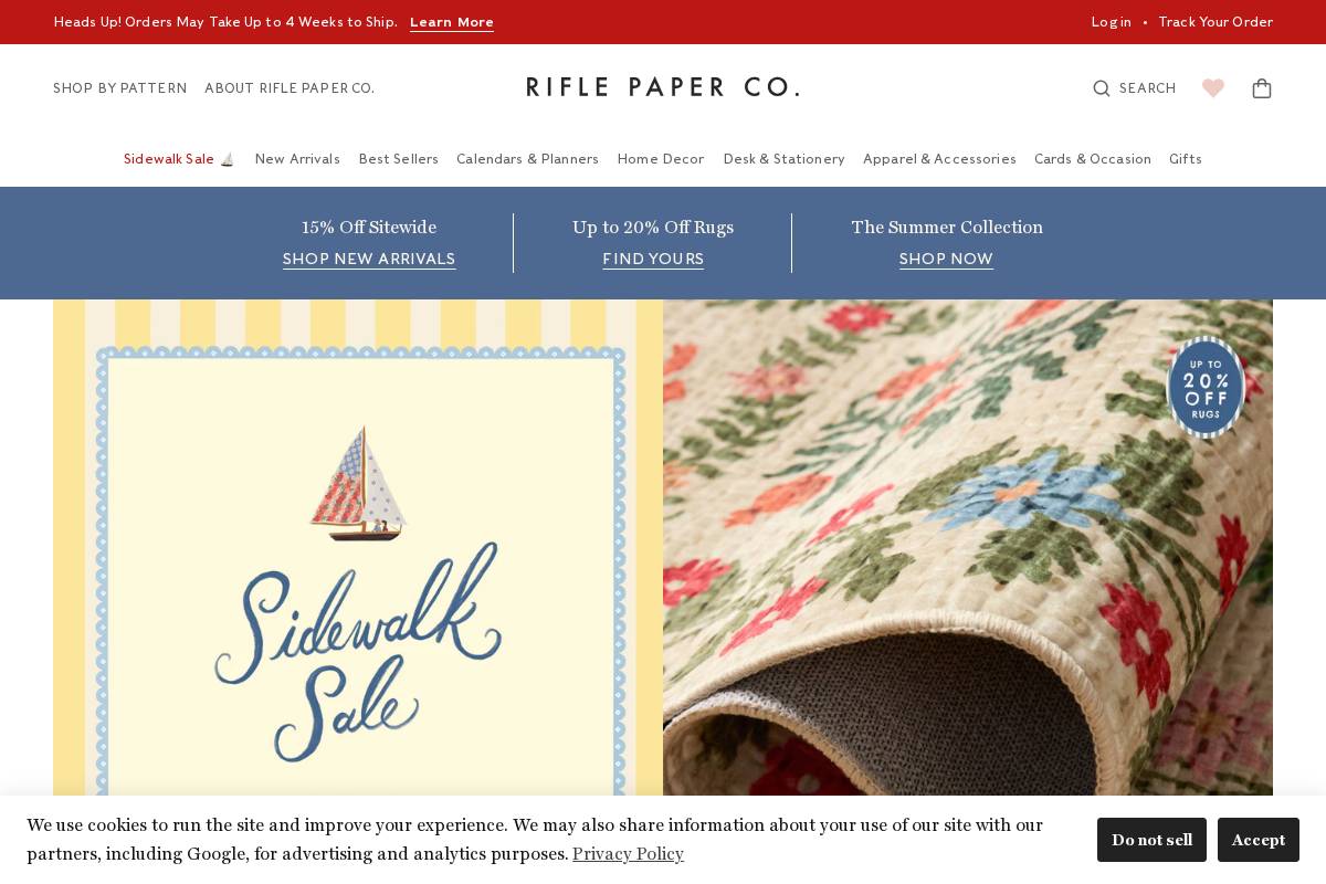 Rifle Paper Co. homepage screenshot