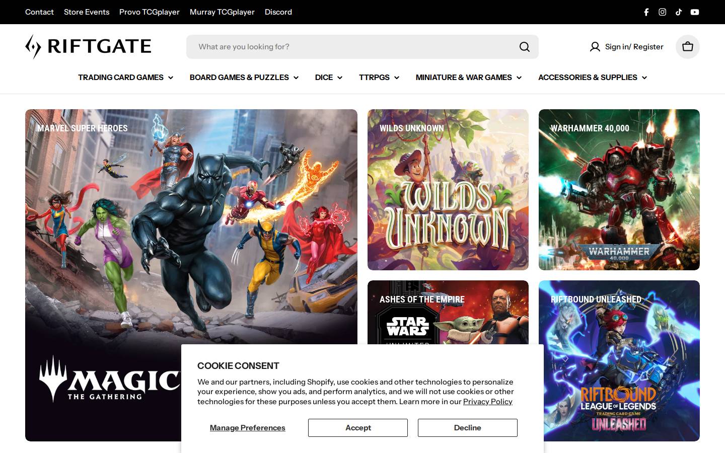riftgate.com homepage screenshot