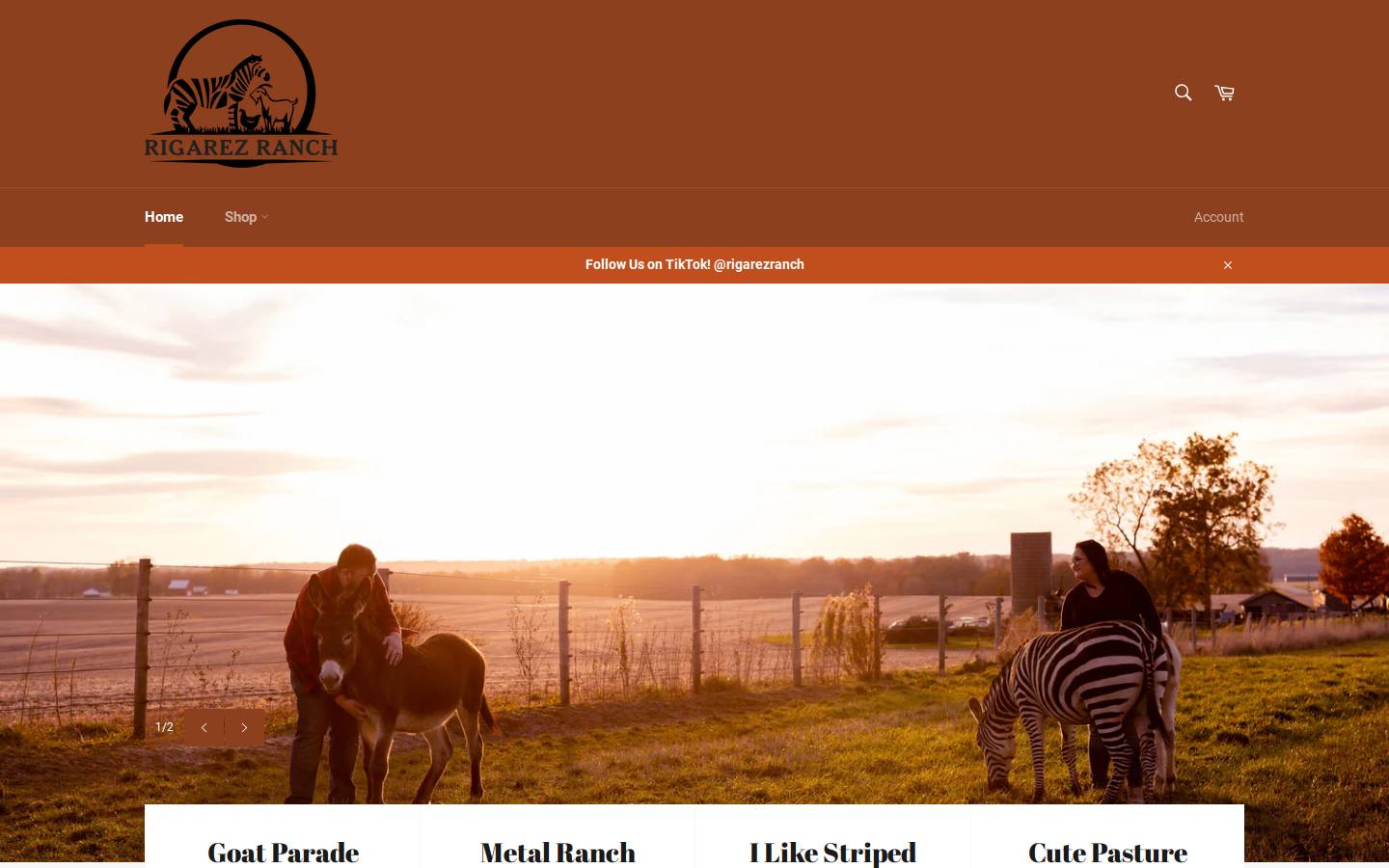 rigarezranch.com homepage screenshot