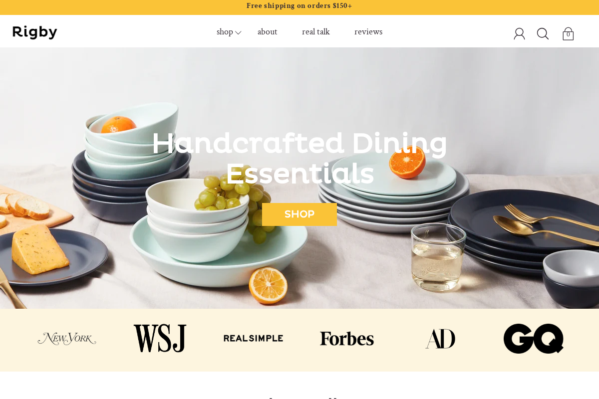 Rigby homepage screenshot