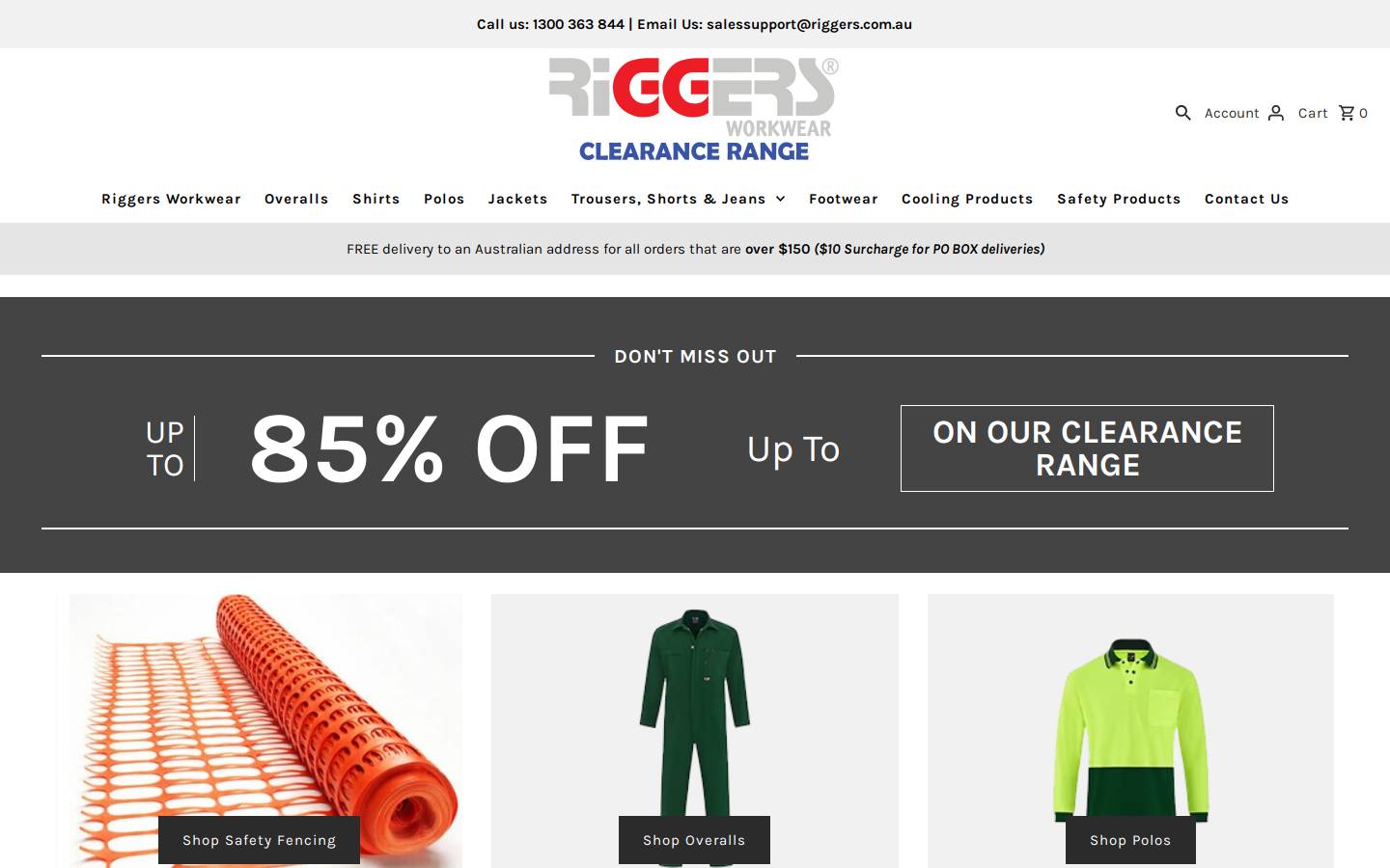 riggersclearance.com.au homepage screenshot