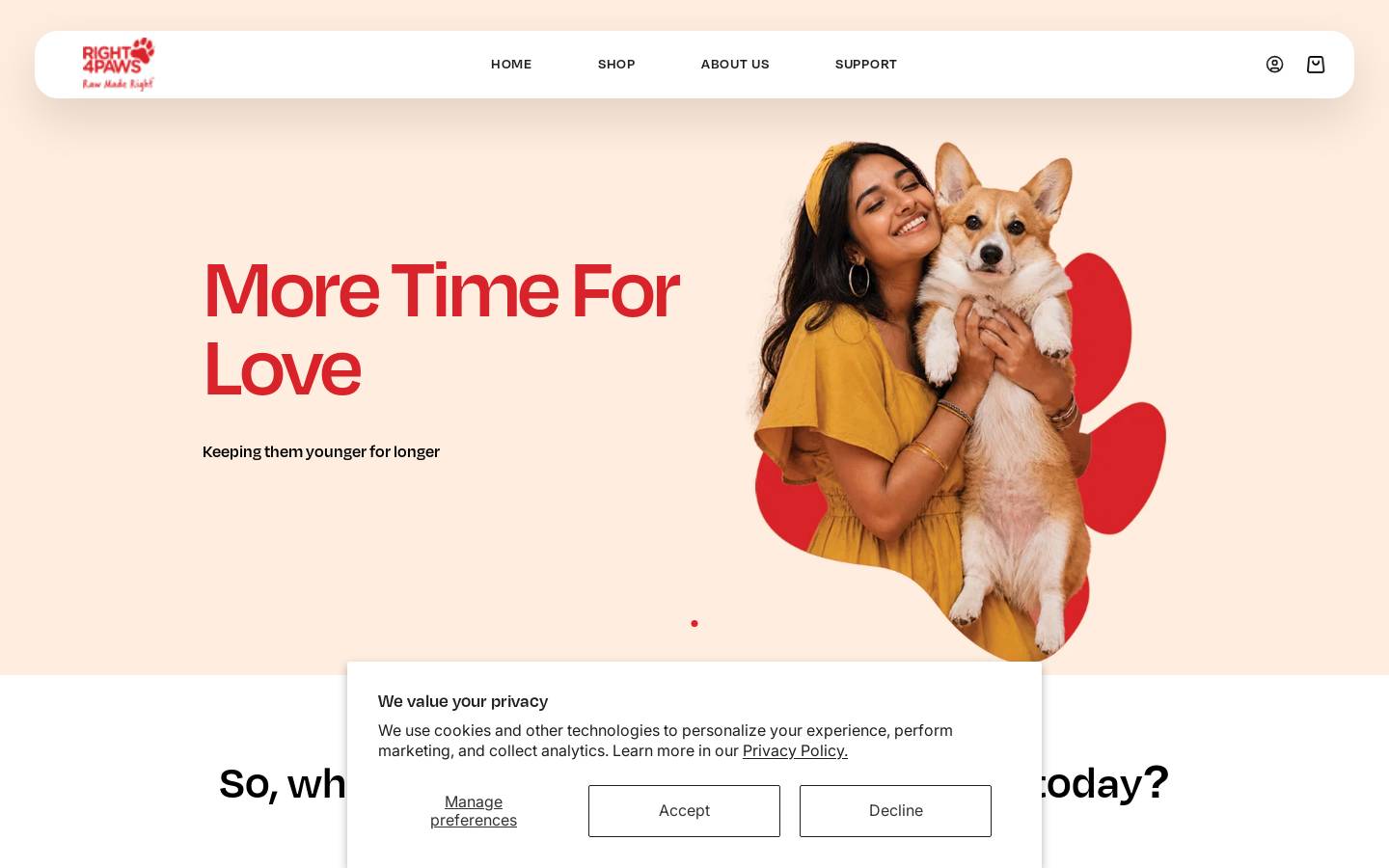 right4paws.com homepage screenshot