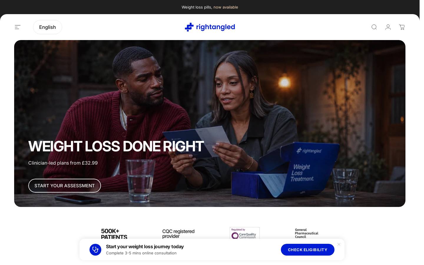 Rightangled homepage screenshot