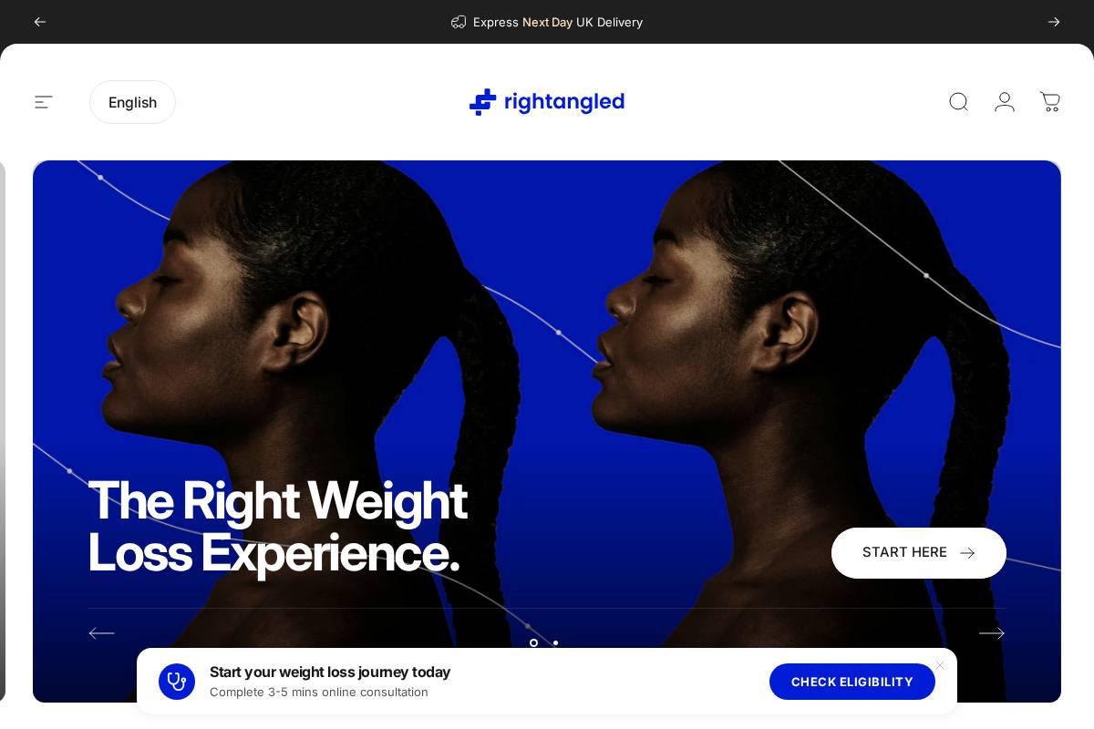 Rightangled homepage screenshot