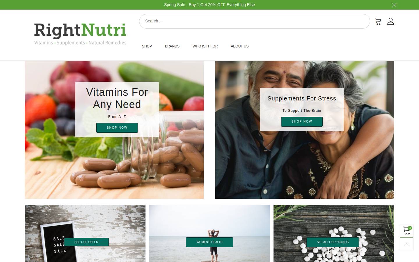 RightNutri homepage screenshot